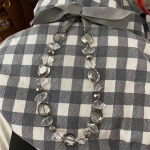 Stella & Dot bead necklace with ribbon tie